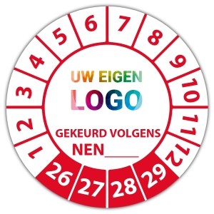 Keuringssticker gekeurd volgens NEN-norm (eigen invoer) - Keuringsstickers IMO-kleurcodering logo