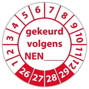 Keuringssticker gekeurd volgens NEN-norm (eigen invoer) - Keuringsstickers IMO-kleurcodering