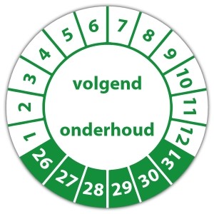 Keuringssticker "volgend onderhoud"