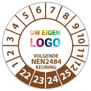 Keuringssticker Ultra Destructable "volgende NEN 2484 keuring" logo