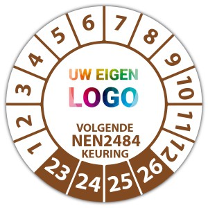 Keuringssticker Ultra Destructable volgende NEN 2484 keuring - Keuringsstickers op rol logo