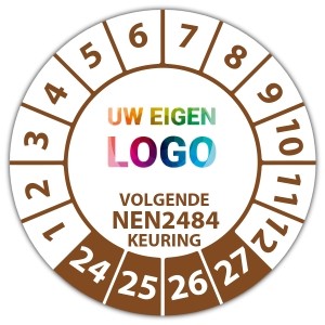 Keuringssticker Ultra Destructable volgende NEN 2484 keuring - Keuringsstickers op rol logo