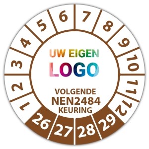 Keuringssticker Ultra Destructable volgende NEN 2484 keuring - Keuringsstickers met uw logo logo
