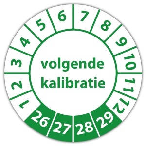 Keuringssticker volgende kalibratie - Keuring sticker