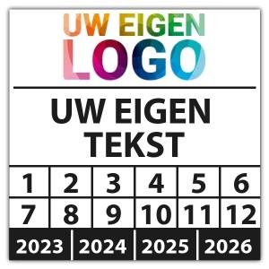 Keuringssticker met uw logo en tekst - Keuringsstickers met uw logo