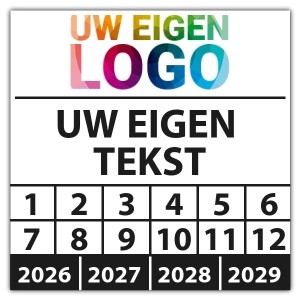 Keuringssticker met uw logo en tekst - Keuringsstickers met uw tekst