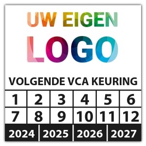 Keuringssticker volgende VCA keuring - Keuringsstickers met uw logo logo