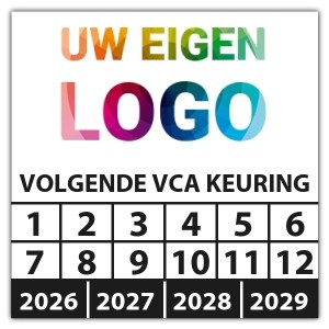 Keuringssticker volgende VCA keuring - Keuringsstickers met uw logo logo