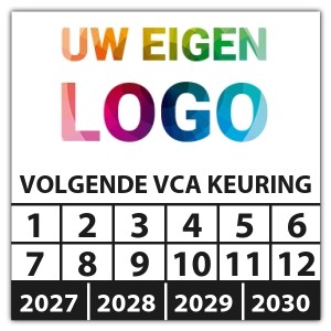 Keuringssticker volgende VCA keuring - Keuringsstickers op vel logo