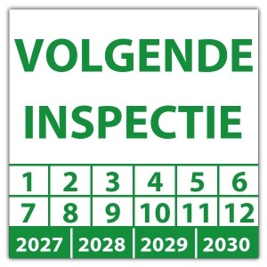 Keuringssticker volgende inspectie - Keuringsstickers op vel