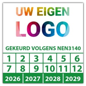 Keuringssticker gekeurd volgens NEN 3140 - Keuringsstickers op rol logo