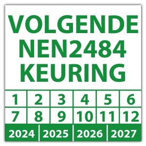 Keuringssticker "volgende NEN 2484 keuring"
