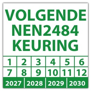 Keuringssticker volgende NEN 2484 keuring - Keuringsstickers op vel