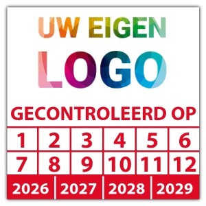 Keuringssticker gecontroleerd op - Keuringsstickers op rol logo