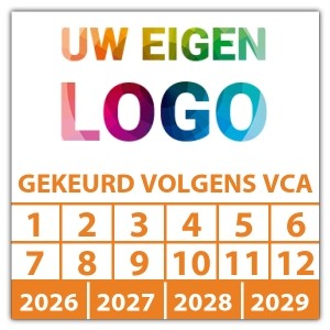 Keuringssticker gekeurd volgens VCA - Keuringsstickers op rol logo