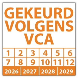 Keuringssticker gekeurd volgens VCA - Keuringsstickers op rol