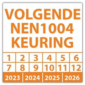 Keuringssticker volgende NEN 1004 keuring - NEN1004 keuringsstickers - Rolsteigers