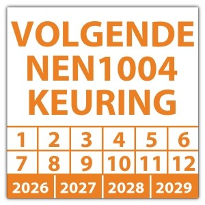 Keuringssticker volgende NEN 1004 keuring - Keuringsstickers NEN-normen