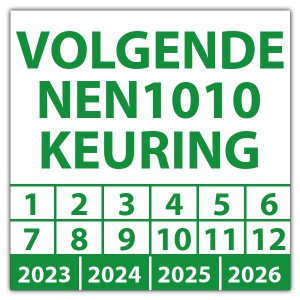 Keuringssticker "volgende NEN1010 keuring"