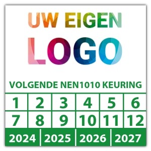 Keuringssticker volgende NEN1010 keuring - Keuringsstickers NEN-normen logo