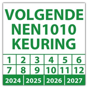 Keuringssticker "volgende NEN1010 keuring"