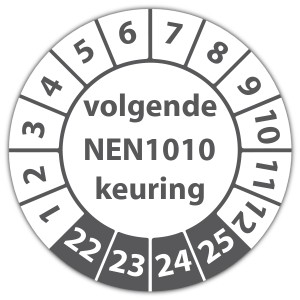 Keuringssticker Ultra Destructable volgende NEN 1010 keuring - NEN1010 keuringsstickers - Laagspanningsinstallaties