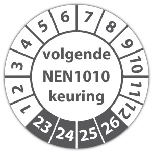Keuringssticker Ultra Destructable "volgende NEN 1010 keuring"