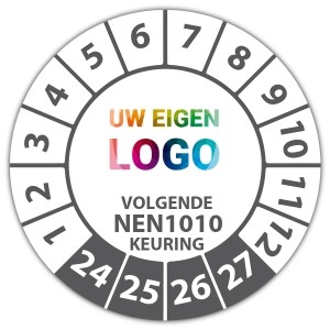 Keuringssticker Ultra Destructable "volgende NEN 1010 keuring" logo