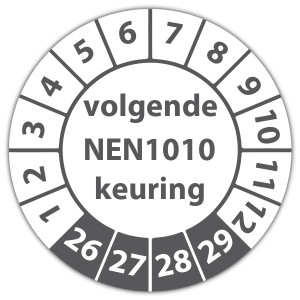 Keuringssticker Ultra Destructable volgende NEN 1010 keuring - Keuringsstickers NEN-normen