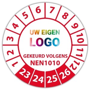 Keuringssticker Ultra Destructable "gekeurd volgens NEN 1010" logo