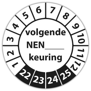 Keuringssticker volgende NEN-norm keuring (eigen invoer) - Keuringsstickers NEN-normen