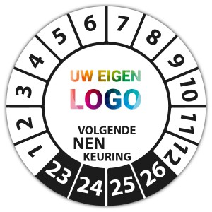 Keuringssticker volgende NEN-norm keuring (eigen invoer) - Keuringsstickers NEN-normen logo