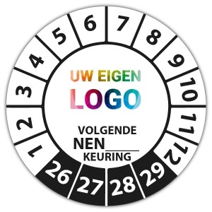 Keuringssticker volgende NEN-norm keuring (eigen invoer) - Keuringsstickers NEN-normen logo