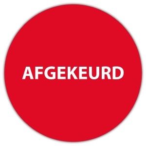 Keuringssticker Ultra Destructable afgekeurd (zonder datum) - Keuringsstickers Ultra Destructable