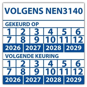 Keuringssticker dubbel volgens NEN 3140 - Keuringsstickers op rol
