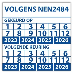 Keuringssticker dubbel volgens NEN 2484 - Keuringsstickers op rol