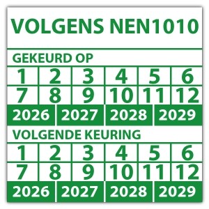 Keuringssticker dubbel volgens NEN1010 - Keuringsstickers op rol