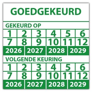 Keuringssticker dubbel goedgekeurd - Keuringsstickers op rol