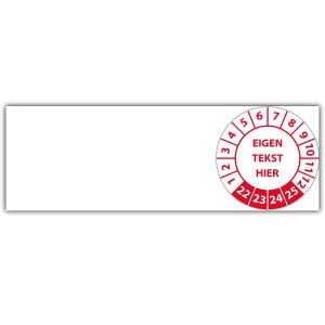 Kabelkeuringssticker met uw tekst - Keuringsstickers met uw tekst