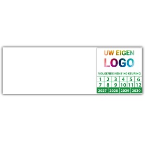 Kabelkeuringssticker "volgende NEN 3140 keuring" logo