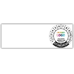 Kabelkeuringssticker "volgende NEN 3140 keuring" logo