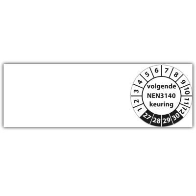 Kabelkeuringssticker volgende NEN 3140 keuring - NEN3140 keuringsstickers - Machines en gereedschappen