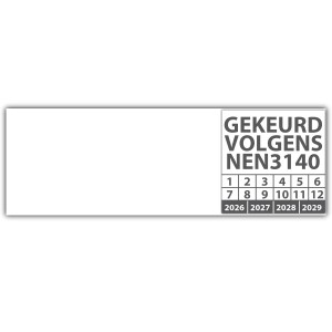 Kabelkeuringssticker gekeurd volgens NEN 3140 - 
