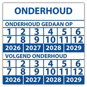 Keuringssticker dubbel onderhoud - Keuringsstickers op rol