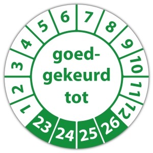 Keuringssticker goedgekeurd tot - Goedgekeurd stickers