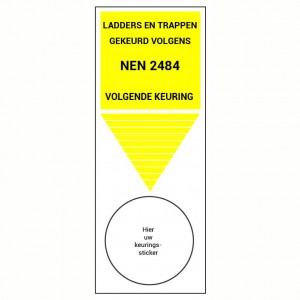 Ladder etiket basissticker Keuring NEN 2484
