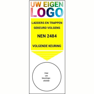 Ladder etiket basissticker Keuring NEN 2484 met logo - Basisstickers