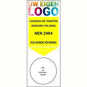 Ladder etiket basissticker Keuring NEN 2484 met logo - Basisstickers
