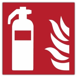 Pictogramsticker Brandblusser (ISO 7010) - Keuringsstickers Brandblussers