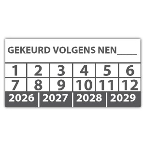 Keuringssticker gekeurd volgens NEN-norm (eigen invoer) - Keuringsstickers IMO-kleurcodering